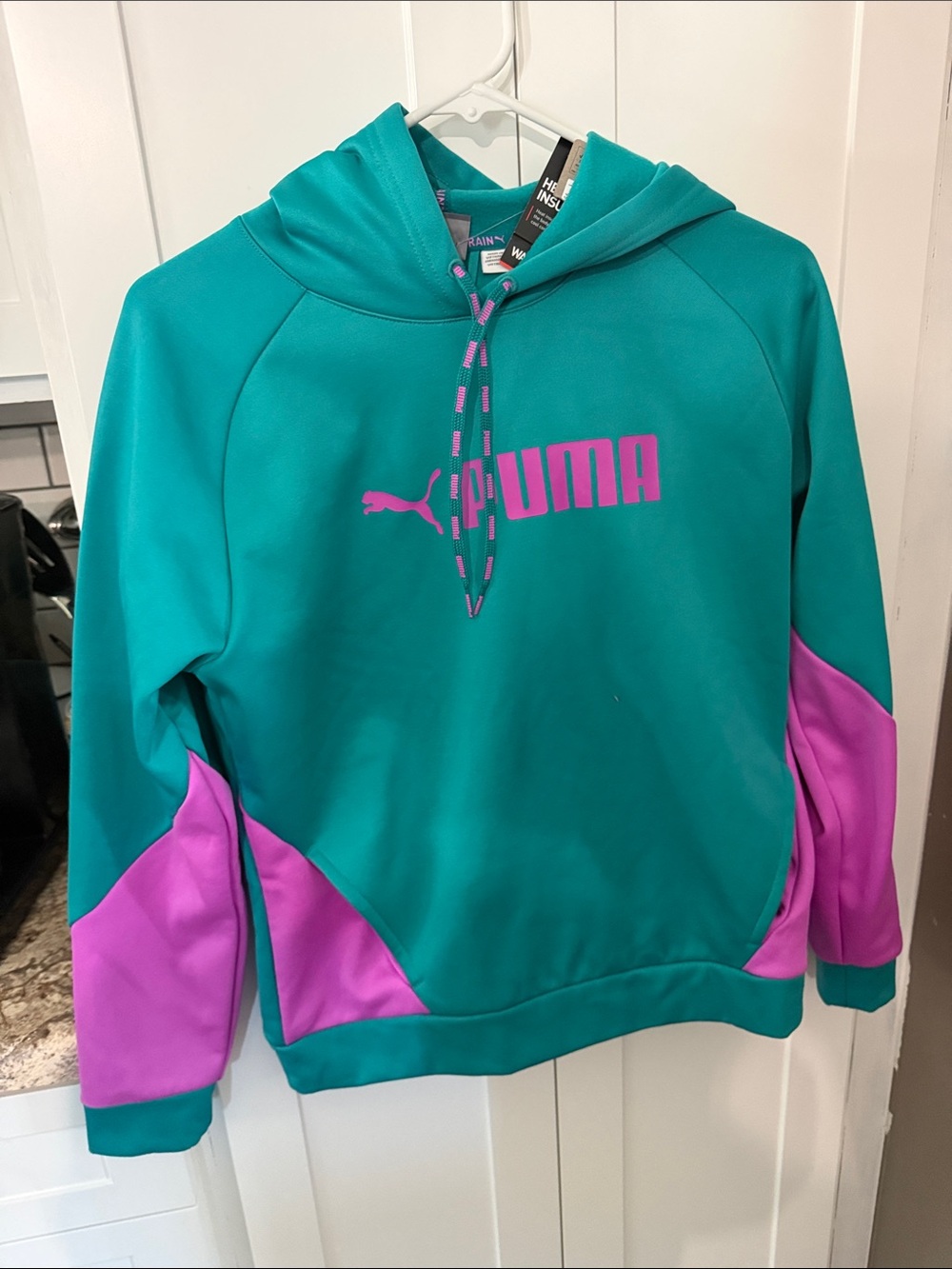 Puma Teal and Magenta Crewneck Hoodie